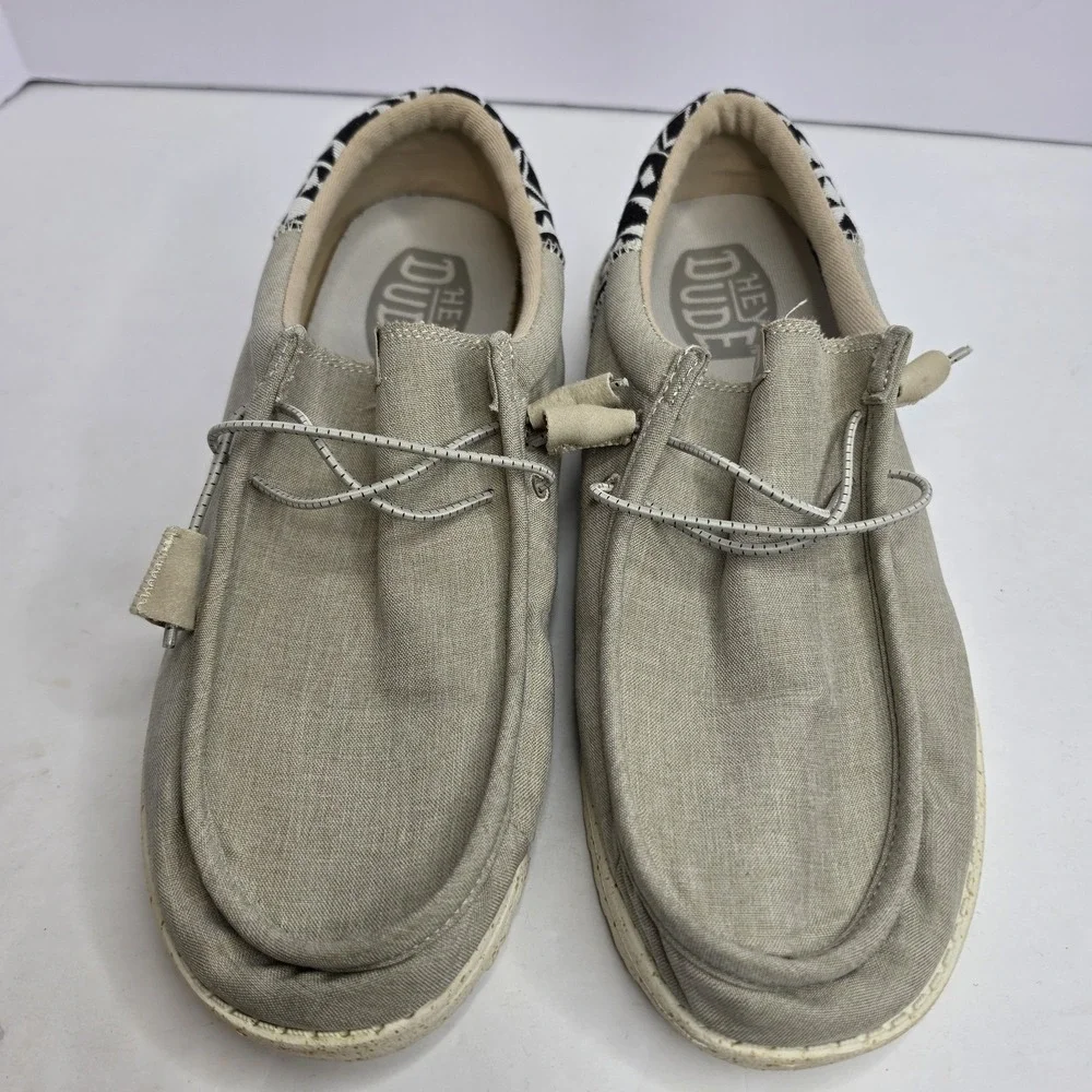 Hey Dude Wally Funk Jacquard Size M 12 Beige Mens